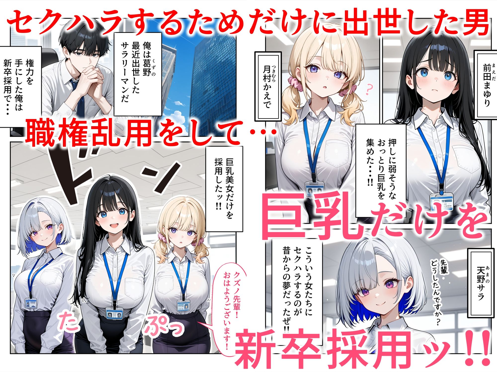 昼休みに抜いてくれる新卒OLちゃん！巨乳だけ採用してセクハラ祭り！ サンプル画像2